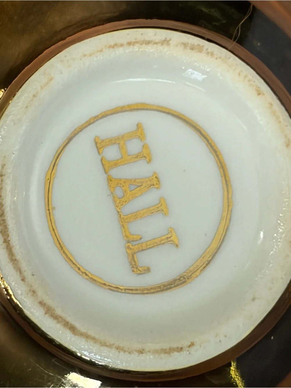 Vintage Hall China Golden Glo Creamer & Open Sugar Bowl Set 22K Gold